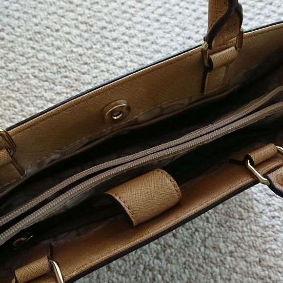 Calvin Klein beige & Brown Satchel Shoulder Bag - Picture 10 of 11